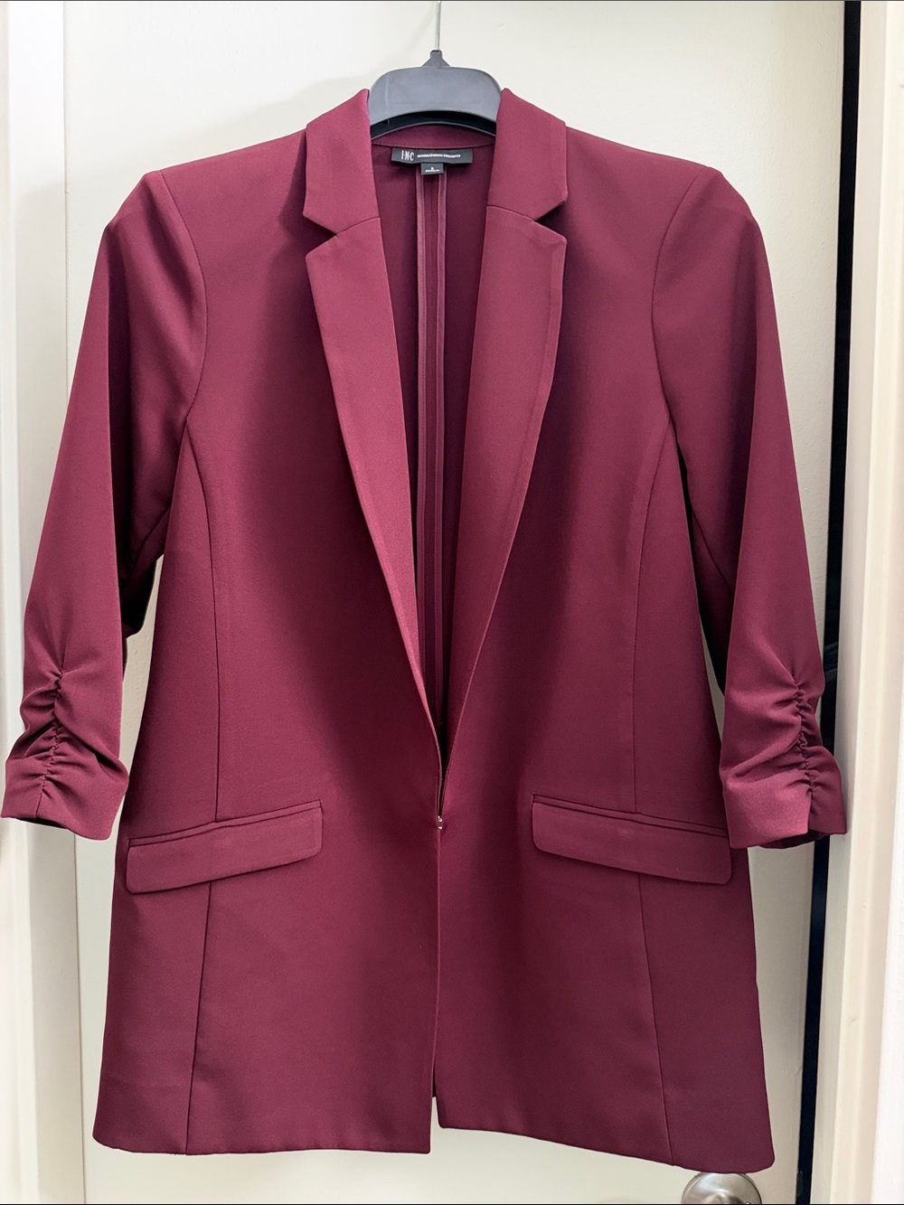INC International Concepts Women's Burgundy/Wine Long Blazer